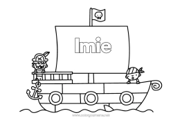 Rysunek za darmo Pirata Morze Pojazdy łódź Bajka Pojazdy morskie