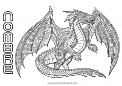 Colorear para personalizar Dragón Animales Fantástico Dragones, unicornios y animales fantásticos