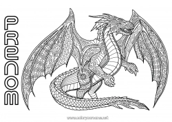 Coloriage à personnaliser Dragon Animal Fantastique Dragons, licornes et animaux fantastiques