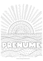 Pagină de colorat pentru copii Vara Soare Mare Îmi e dor de tine. Valuri