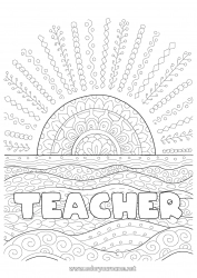 Child coloring page Summer Sun Sea I miss you