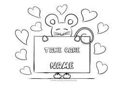 Free colouring Mouse Animal Forest animals Sign