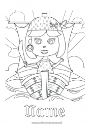 Free coloring Pirate Sea Boat Maritime vehicles