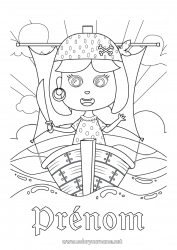 Coloriage gratuit Pirate Mer Véhicules Bateau Véhicules maritimes