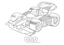 Free colouring Sport Vehicles Car Formula One Course Cars, vans and motorhomes Motor sports