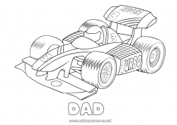 Child coloring page Sport Vehicles Car Formula 1 Race Cars, vans, and motorhomes Motor sports