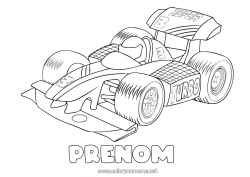 Coloriage à personnaliser Véhicules Voiture Formule 1 Course Voitures, vans et camping-cars Sports mécaniques