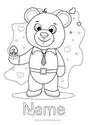 Colouring to customise Bear Animal Ring Jewel Forest Animals
