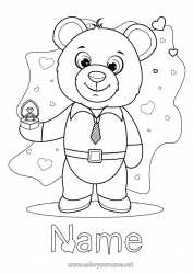 Free coloring Bear Animal Ring Jewel Forest animals