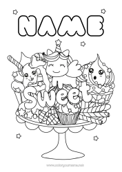 Free colouring Cute Cute Food Treats, sweets