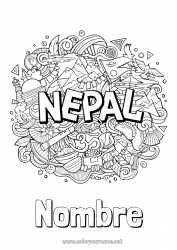 Dibujo libre Geografía Nepal Dibujos complejos para colorear País