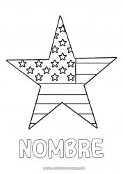 Dibujo libre Estados Unidos Geografía Bandera Dibujos fáciles para colorear País 4 de julio