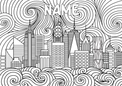 Colouring to customise United States Of America New York Country