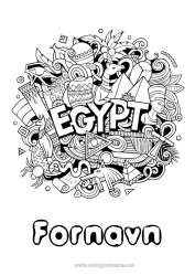 Farvelægningssiden tilpasning Geografi Egypten Komplekse farvelægninger Land Farao Historie