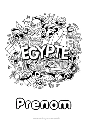 Coloriage gratuit Géographie Égypte Coloriages complexes Pays Pharaon Histoire