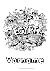 Kostenlose Zeichnung Geografie Ägypten Komplexe Ausmalbilder Land Pharao Geschichte