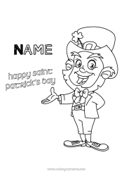 Free colouring Clover Ireland St Patrick's Day