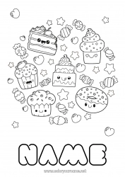 Free drawing Cute Kawaii Food Donuts Treats