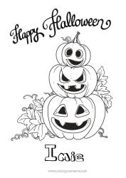 Kolorowanka do personalizacji Dynia Halloween Napis 'halloween'