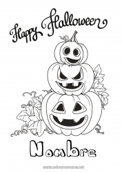 Colorear gratis Calabaza Halloween Inscripción 