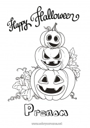 Coloriage gratuit Citrouille Halloween Inscription "halloween"