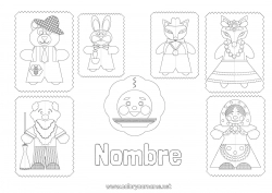 Colorear gratis Zorro Cuento de hadas Kolobok Animales del bosque Cuentos para Niños