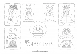 Kostenlose Zeichnung Fuchs Märchen Rolle Kuchen Waldtiere Märchen für Kinder