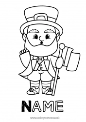 Free coloring Ireland Saint Patrick's Day Leprechaun