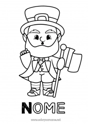 Desenho para personalizar Irlanda Dia de São Patrício Duende