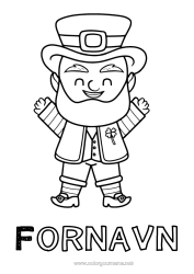 Gratis farvelægning Irland Sankt Patricks Dag Leprechaun