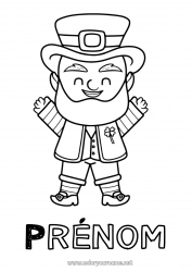 Coloriage gratuit Irlande Fête de la Saint Patrick Leprechaun