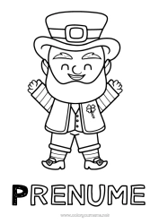 Desen liber de colorat Irlanda Sărbătoarea Sfântului Patrick Leprechaun