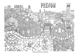 Coloriage gratuit Espagne Coloriages complexes Pays Barcelone