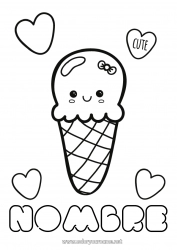 Colorear gratis Lindo Kawaii Alimento Golosinas Helado