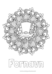 Gratis tegning Mandala Klover Irland St. Patricks festdag Hatt Keltisk