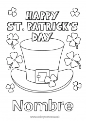 Dibujo libre Trébol Irlanda Día de San Patricio Leprechaun Sombrero