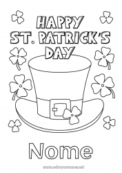 Disegno gratuito Trifoglio Irlanda Festa di San Patrizio Leprechaun Cappello