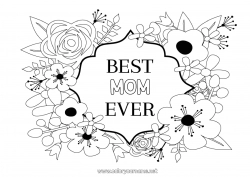 Child coloring page Flowers Mum Grandma Happy feast day ! Friend