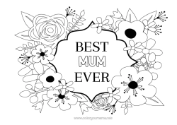Free colouring Flowers Mum Grandma Happy birthday Friend, Friend (female)