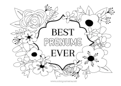 Pagină de colorat gratuită Flori Mama Bunica La mulți ani! Prieten, Prietena