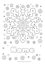 Free colouring Snow Winter Mandala Snowflakes