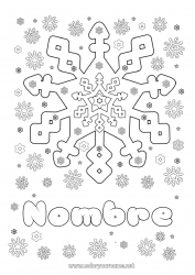 Colorear gratis Nieve Invierno Mandala Copos de nieve