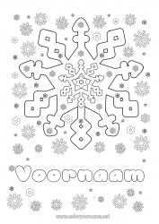 Gratis kleurplaat Sneeuw Winter Mandala Sneeuwvlokken