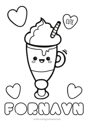Gratis tegning Sød Kawaii Kaffe Drik Slik, søde sager Is.