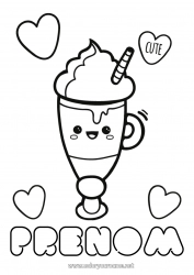 Dessin gratuit Mignon Kawaii Café Boisson Gourmandises, sucreries Glace