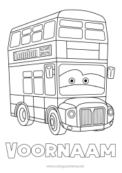 Gratis tekening Voertuigen Londen Verenigd Koninkrijk Bus, autocar Land Openbaar vervoer over land Cartoon Voertuigpersonages
