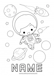 Free coloring Rocket Space Planets and solar system Astronaut Astronomy Aerial vehicles Exploration Careers