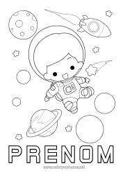 Coloriage gratuit Fusée Espace Planètes et système solaire Astronaute Astronomie Véhicules aériens Métiers d'exploration