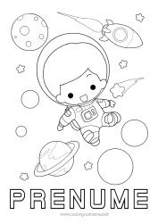 Pagină de colorat personalizată Rachetă Spațiu Planete și sistemul solar Astronaut Astronomie Vehicule aeriene Meserii de explorare