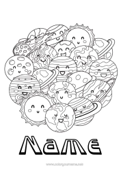 Free colouring Mandala Space Planets and solar system Complex colouring pages Earth Astronomy